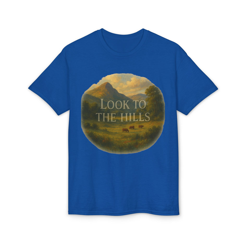 Look to the Hills T‑Shirt — Scenic Mountain Landscape Tee