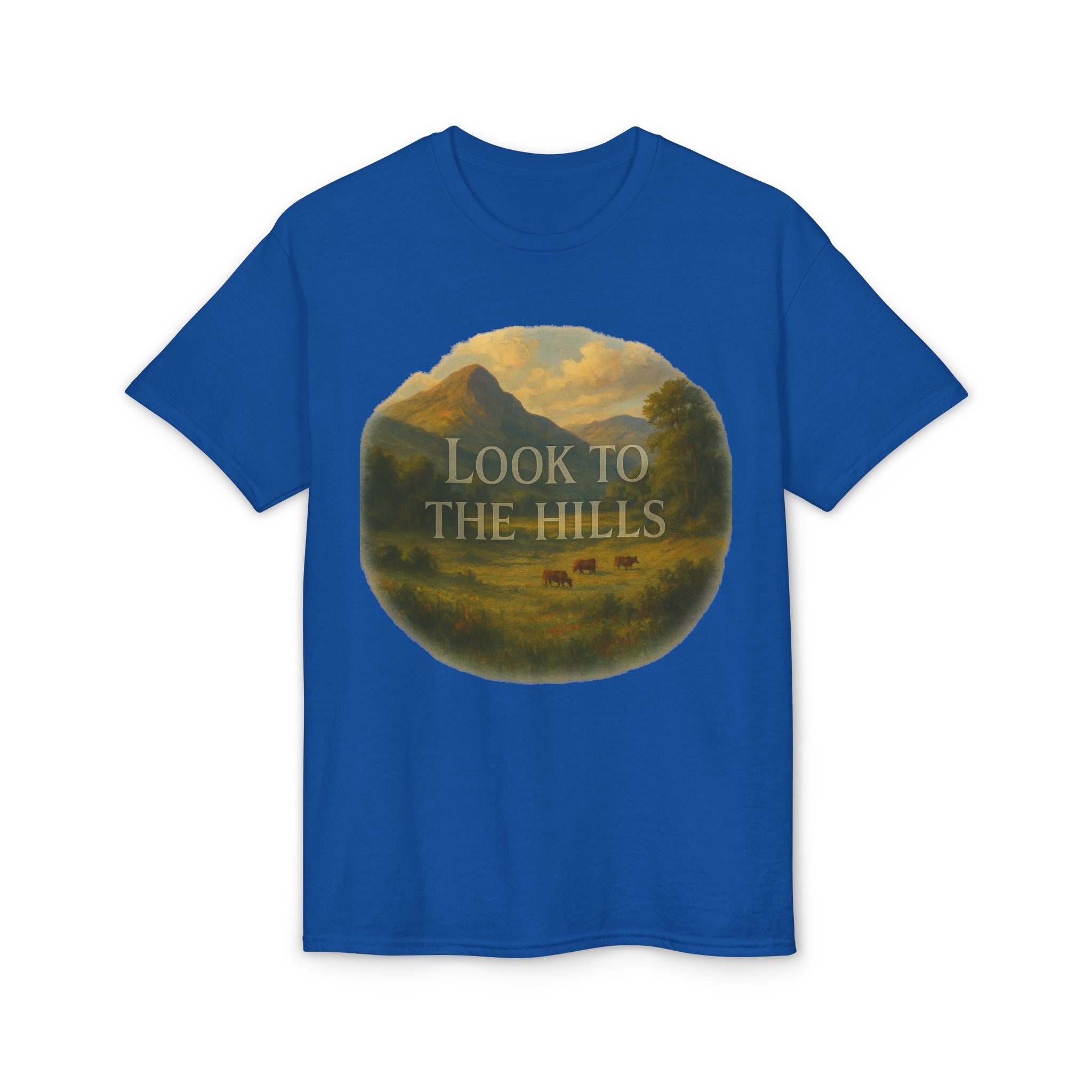 Look to the Hills T‑Shirt — Scenic Mountain Landscape Tee