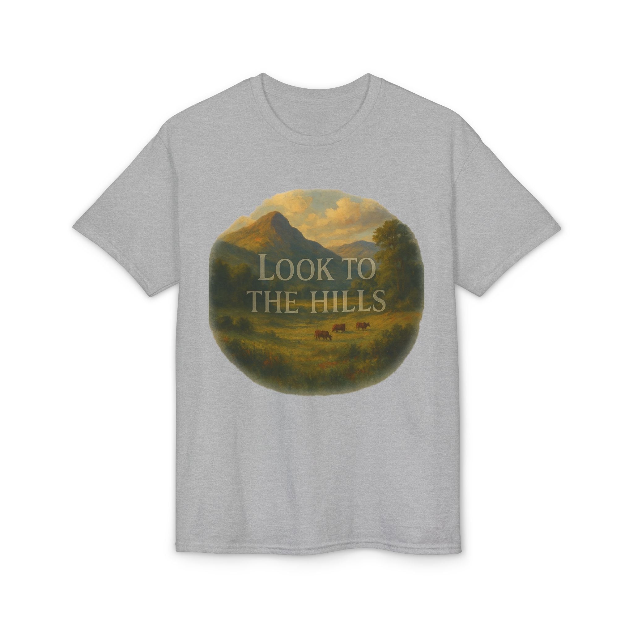 Look to the Hills T‑Shirt — Scenic Mountain Landscape Tee
