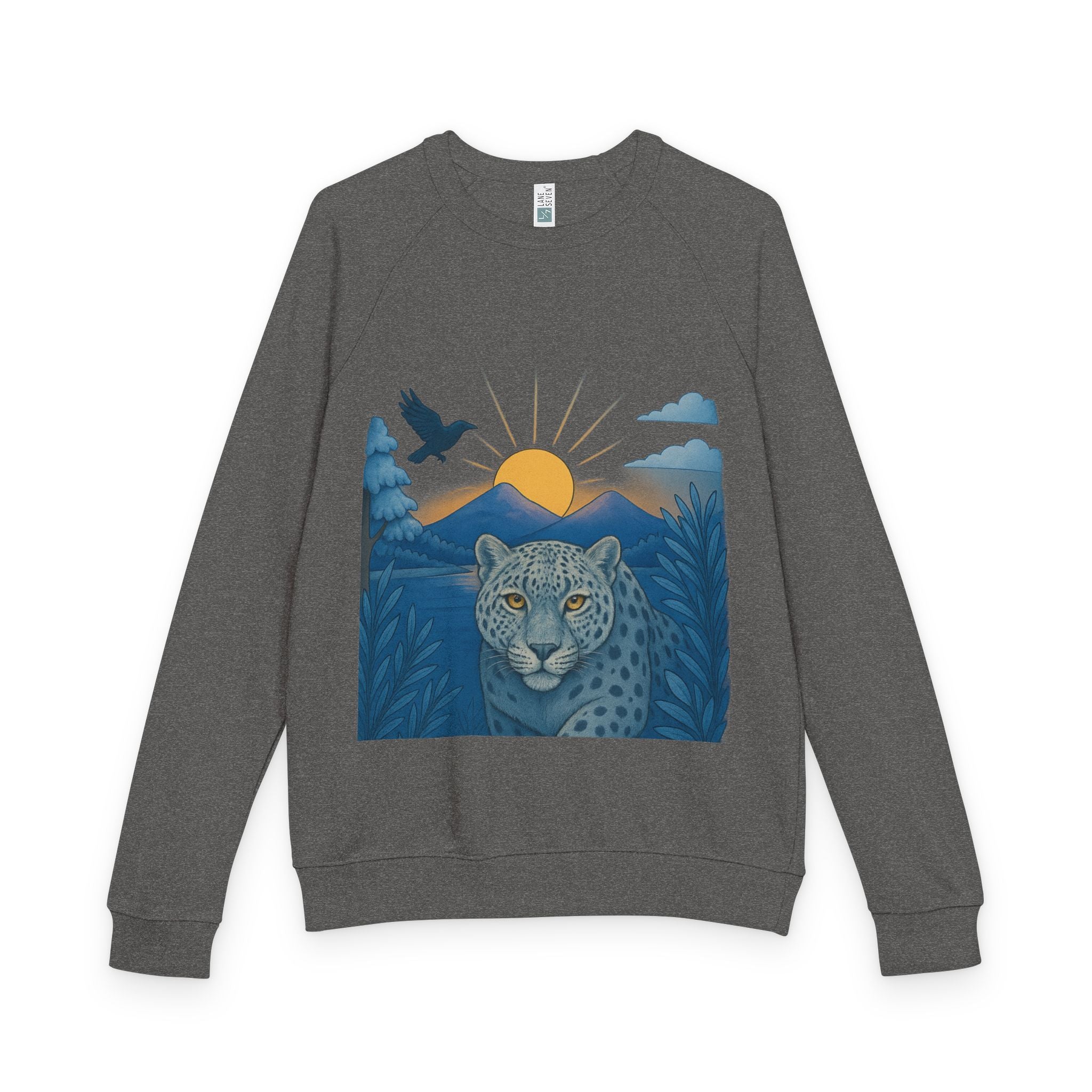Snow Leopard Sunrise Crewneck Sweatshirt