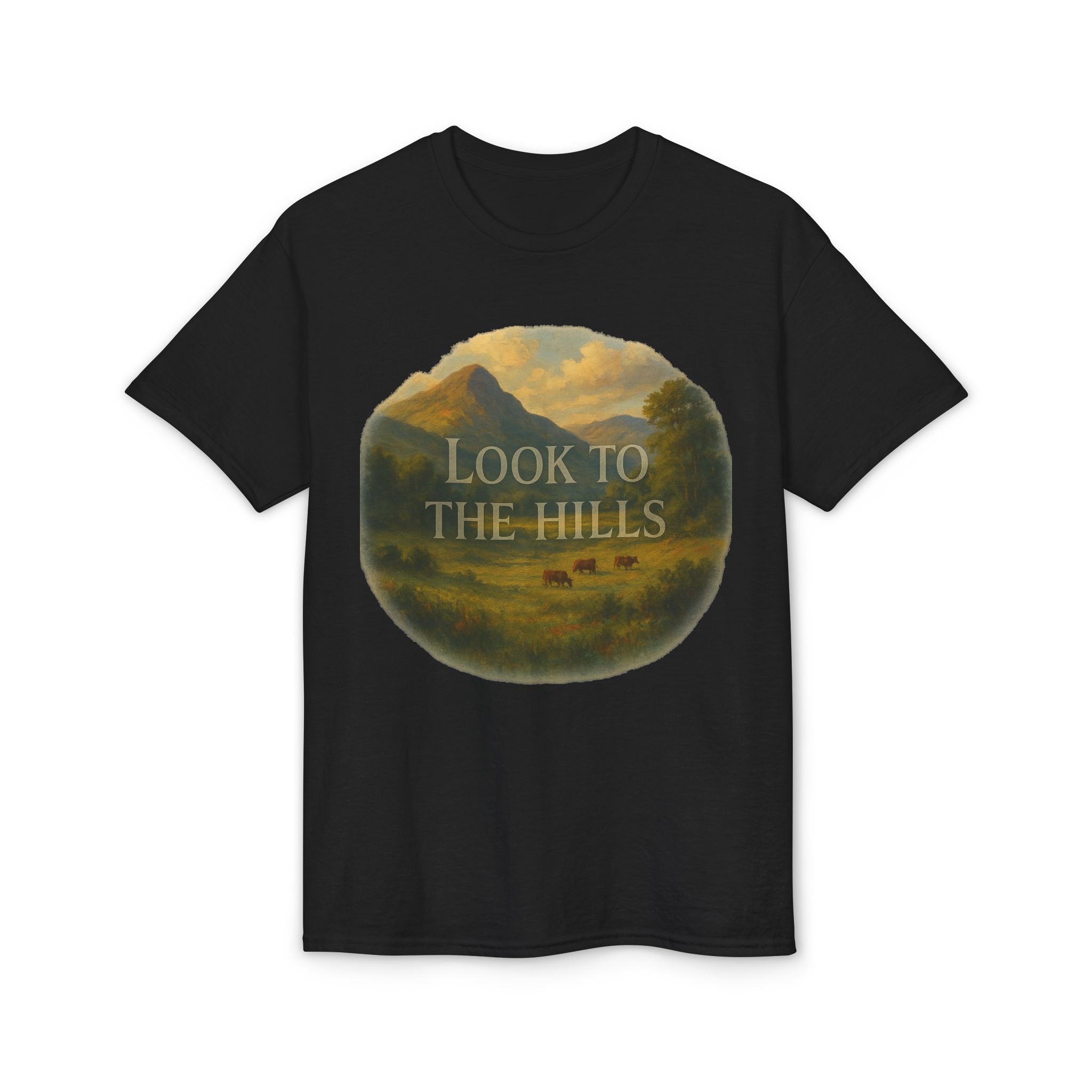 Look to the Hills T‑Shirt — Scenic Mountain Landscape Tee