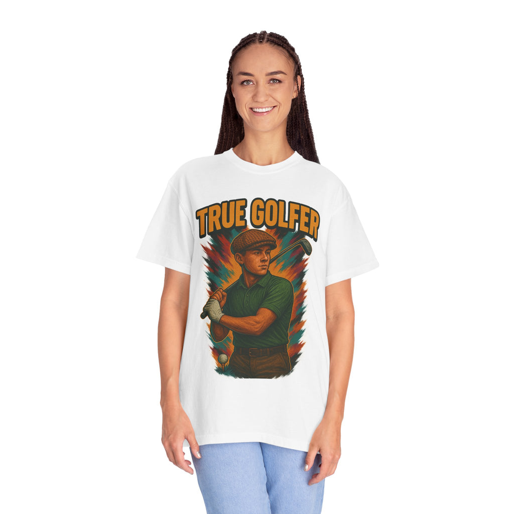 True Golfer Graphic T-Shirt — Vintage Golf Player Design