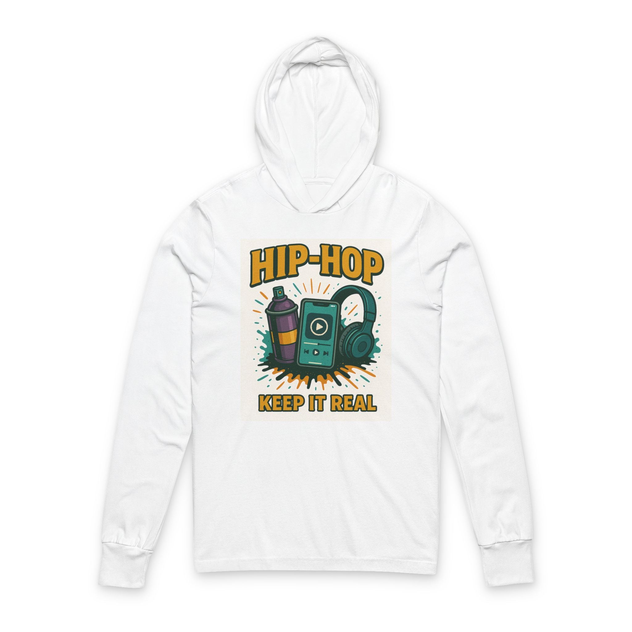 Hip-Hop "Keep It Real" Hooded Long Sleeve Tee