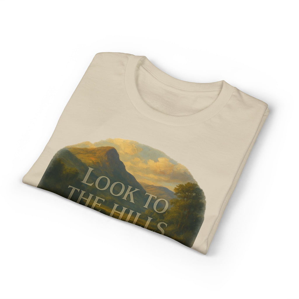 Look to the Hills T‑Shirt — Scenic Mountain Landscape Tee