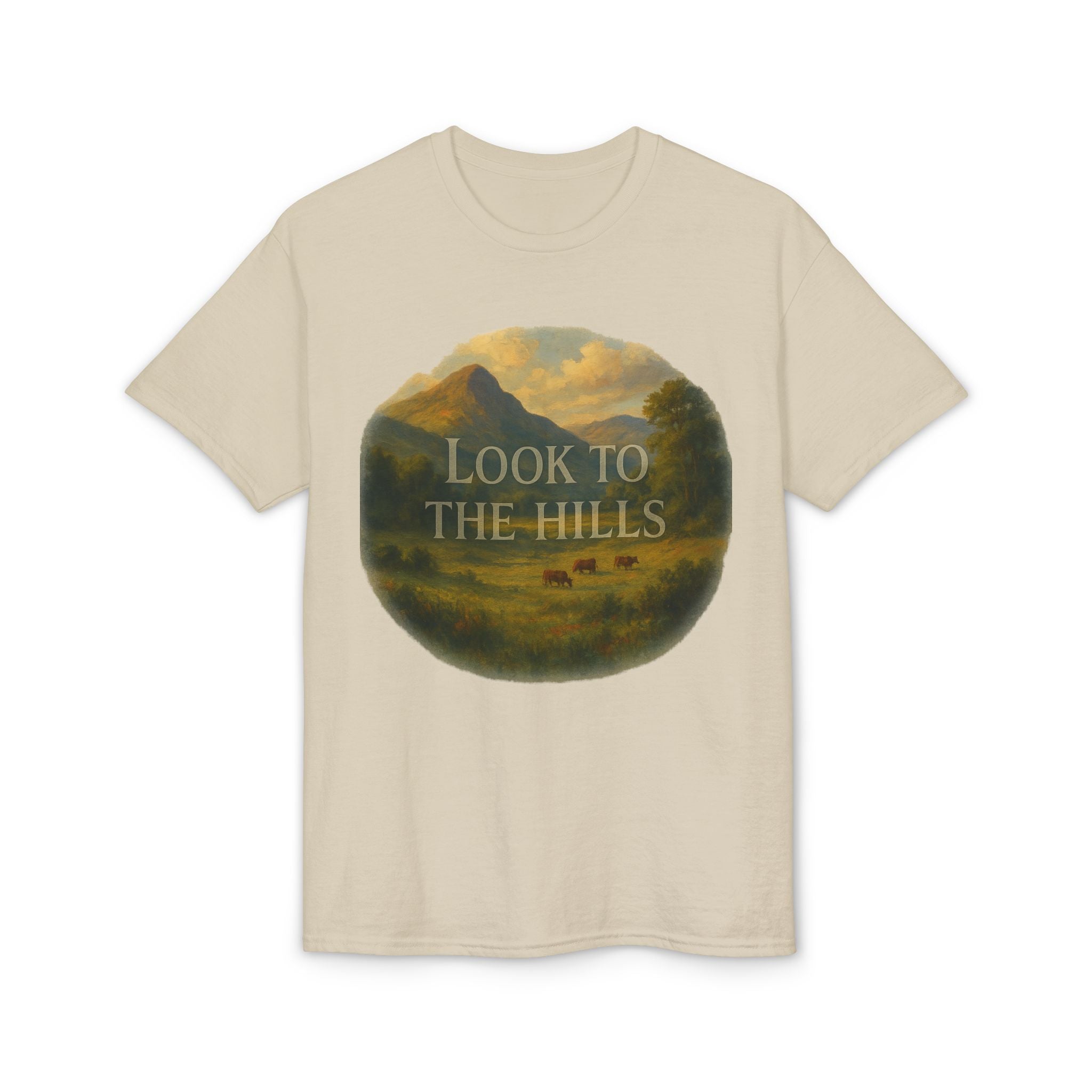 Look to the Hills T‑Shirt — Scenic Mountain Landscape Tee