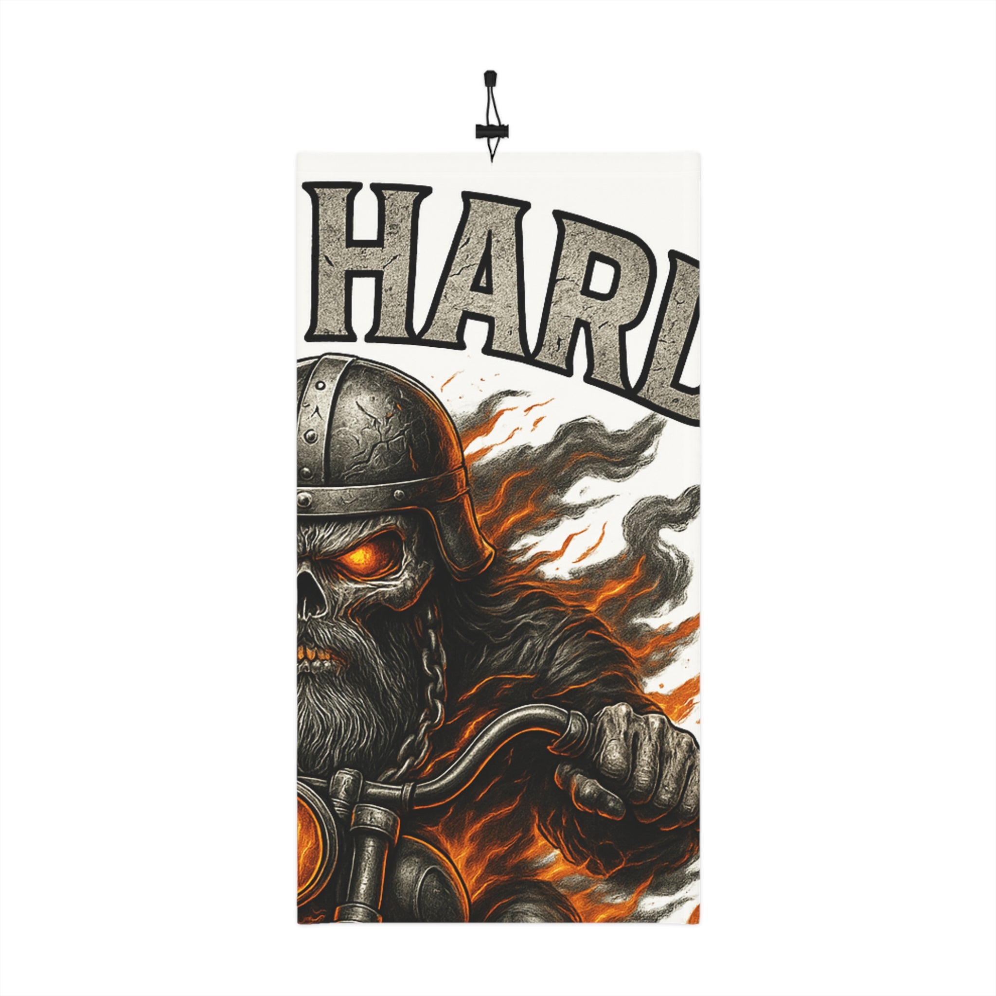 Motorcycle Skull Neck Gaiter — Flaming Biker Face Mask Winter Scarf