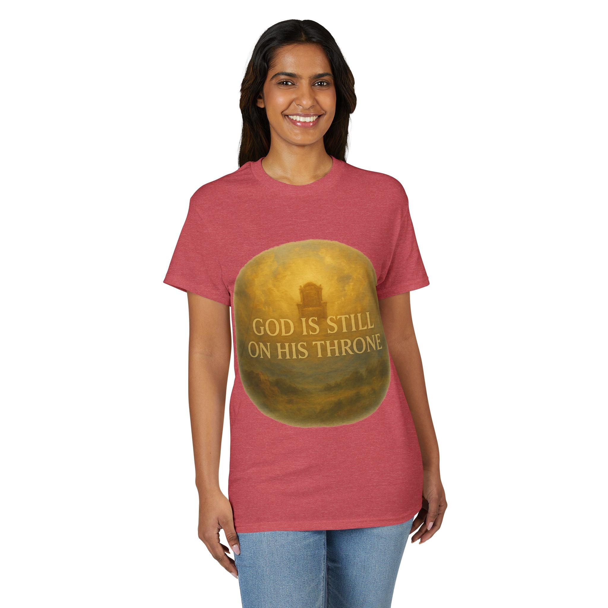 Faith T-Shirt — "God Is Still On His Throne" Christian Inspirational Tee