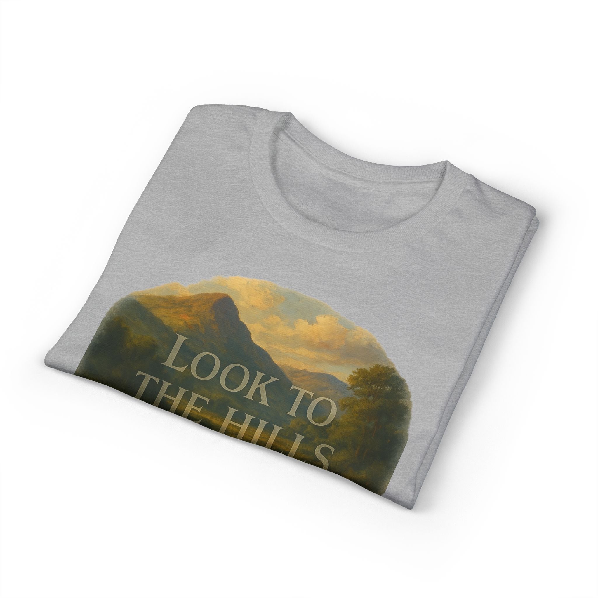 Look to the Hills T‑Shirt — Scenic Mountain Landscape Tee