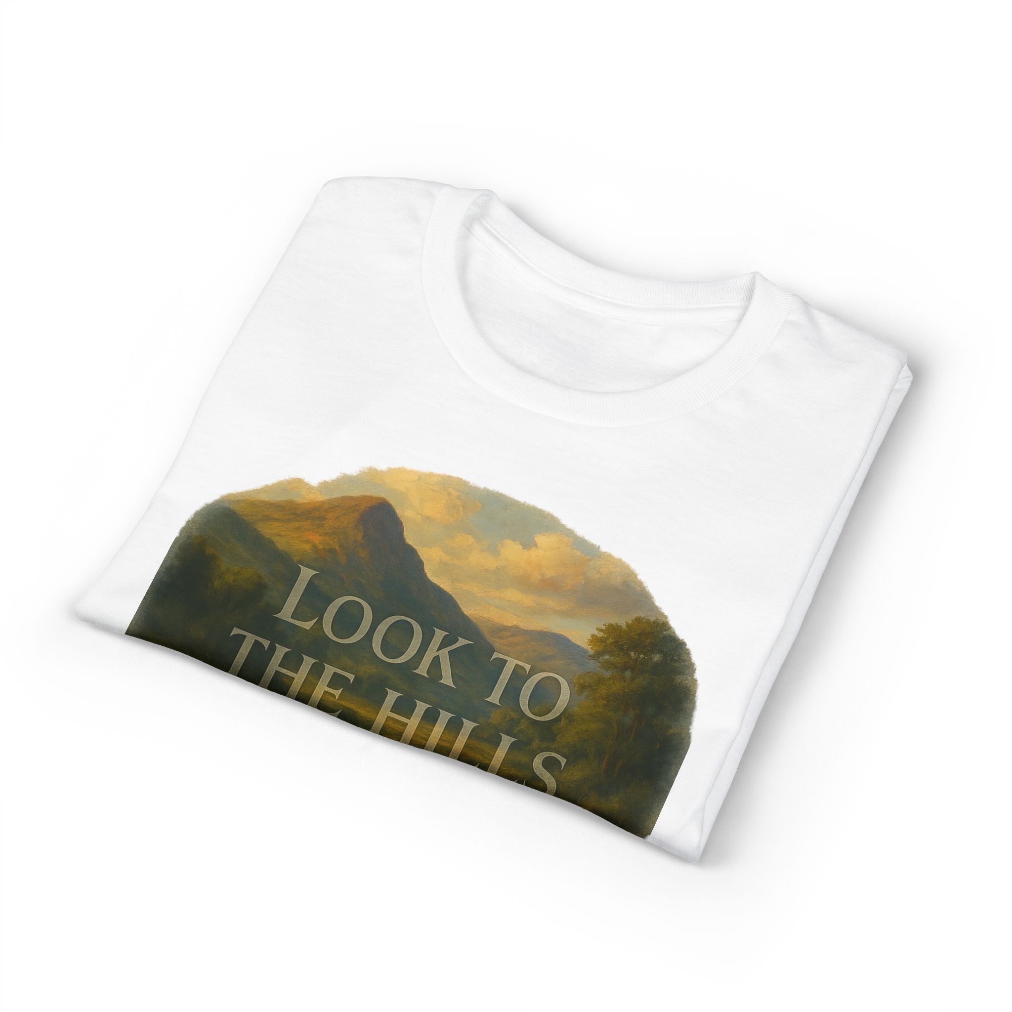 Look to the Hills T‑Shirt — Scenic Mountain Landscape Tee