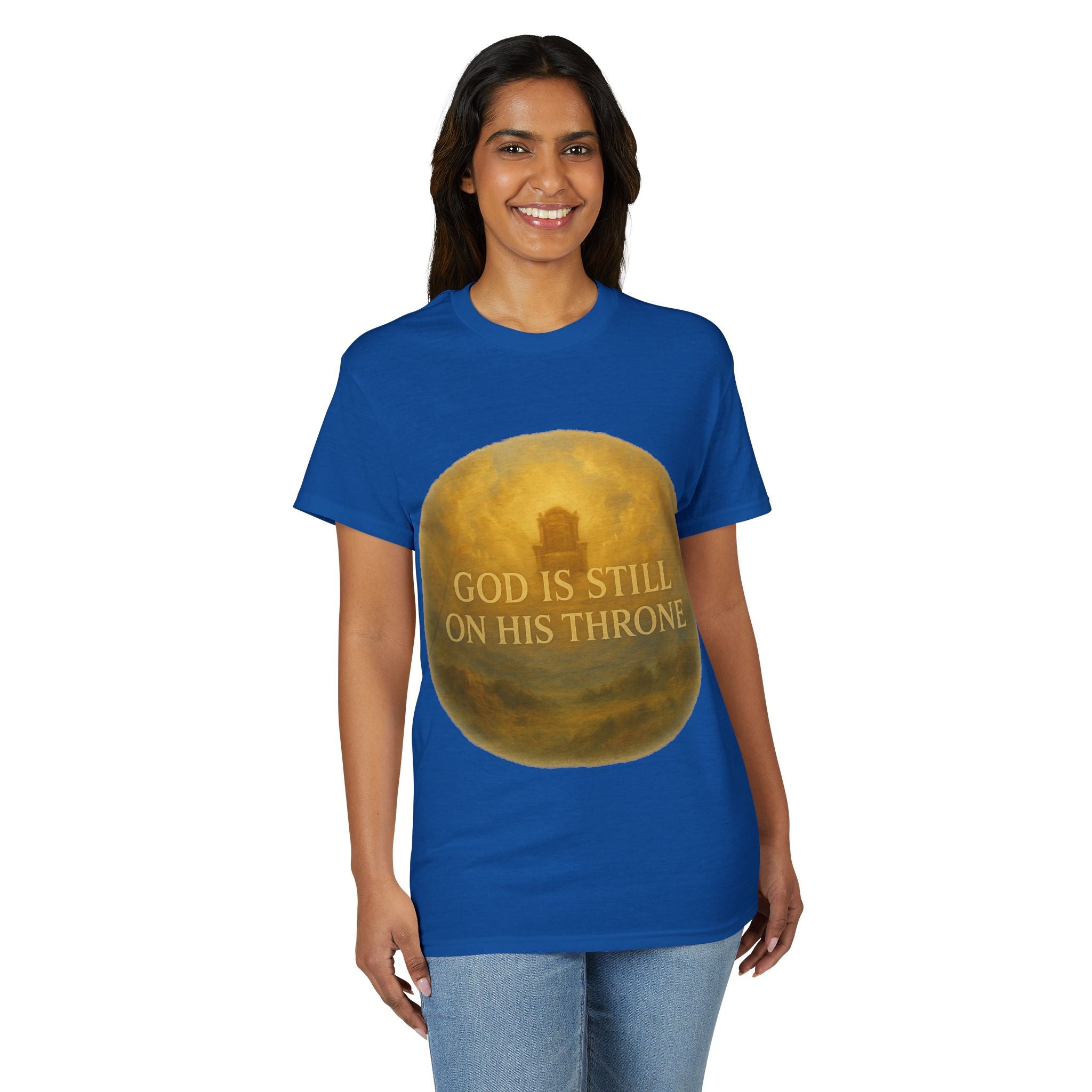 Faith T-Shirt — "God Is Still On His Throne" Christian Inspirational Tee